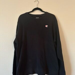 Casual Black Champion Crewneck Crew Neck